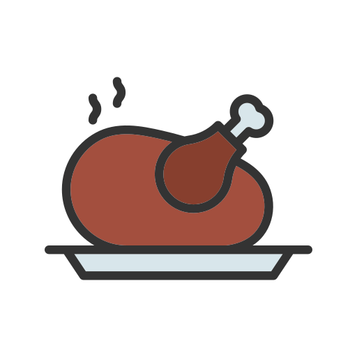 pavo asado icono gratis