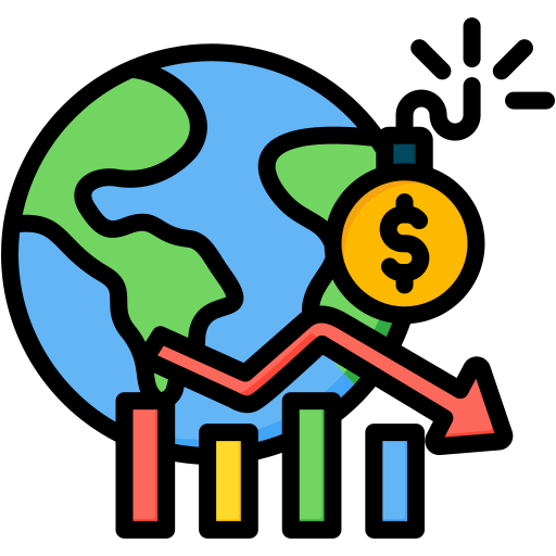 crisis económica icono gratis