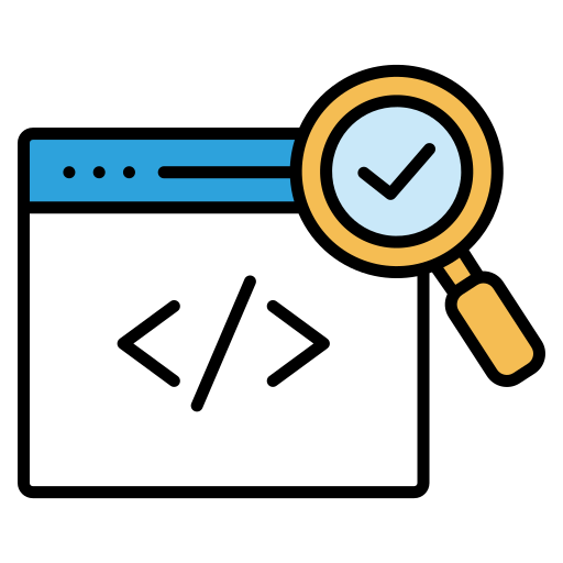 revisión de código icono gratis