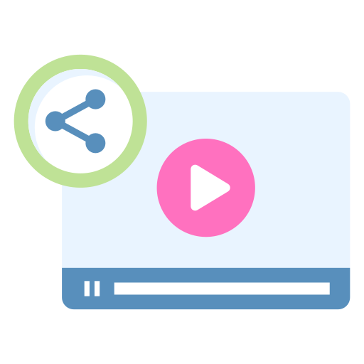 compartir vídeos icono gratis