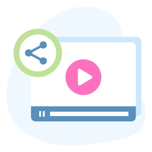 compartir vídeos icono gratis