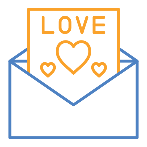 sobre de amor icono gratis