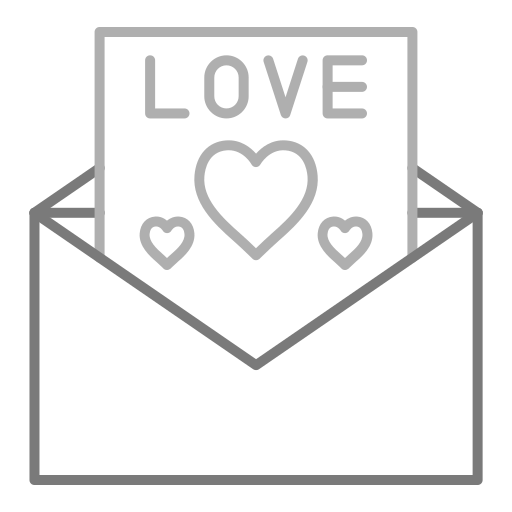 sobre de amor icono gratis