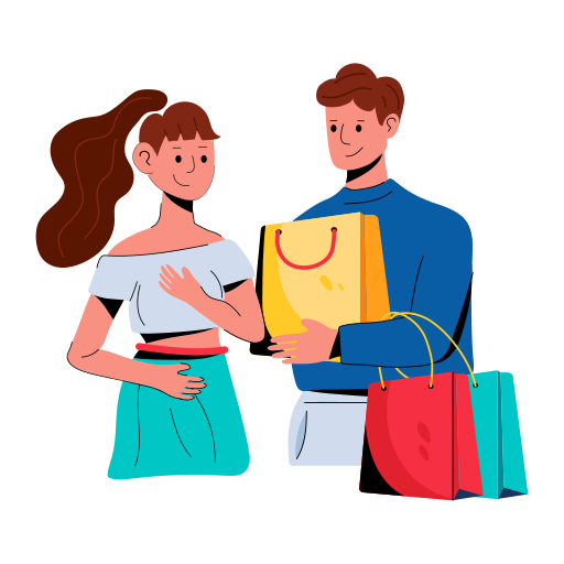 pareja de compras icono gratis