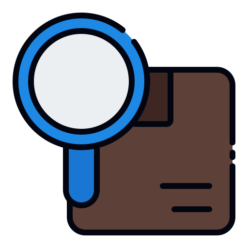 investigación de productos icono gratis