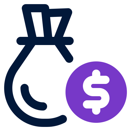 bolsa de dinero icono gratis