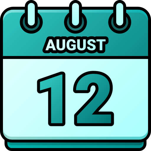 12 de agosto icono gratis