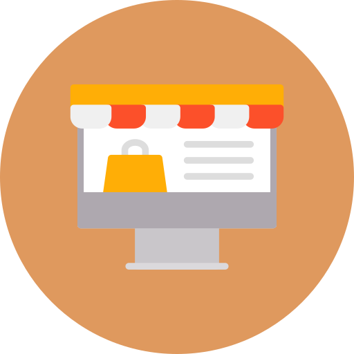 las compras en línea icono gratis