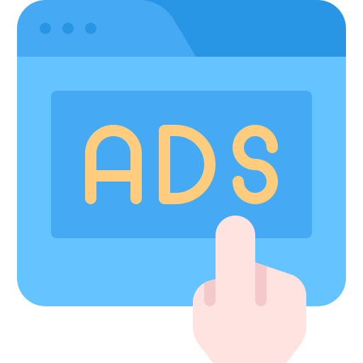 anuncios en línea icono gratis