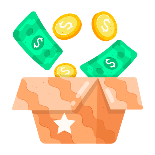 caja de dinero icono gratis