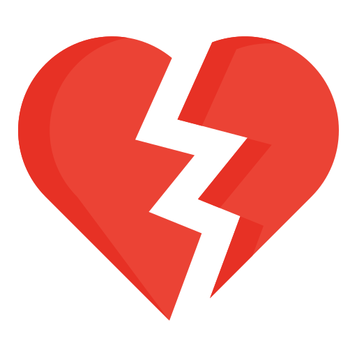 corazón roto icono gratis