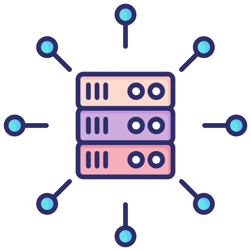 virtualización de datos icono gratis