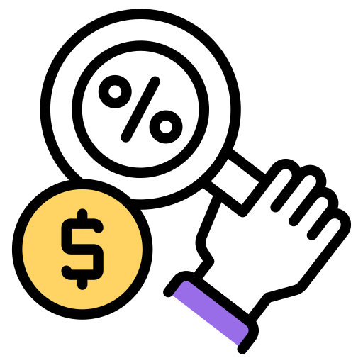 descuento de búsqueda icono gratis