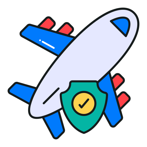 seguridad en los viajes icono gratis