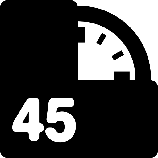 45 minutes on clock free icon