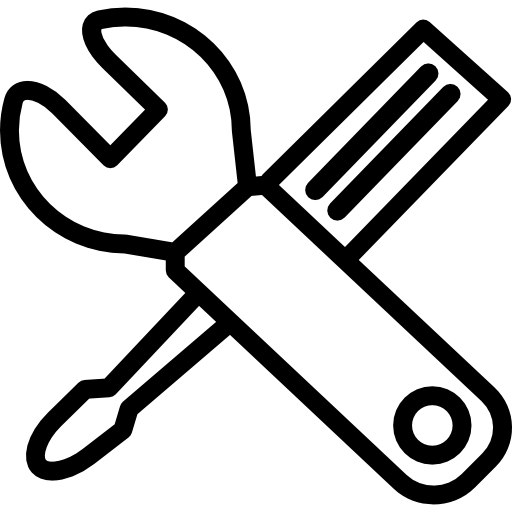 Wrench and screwdriver crossed free icon