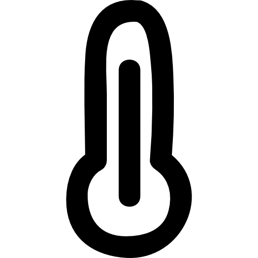 dibujar termómetro de mercurio con alta temperatura icono gratis