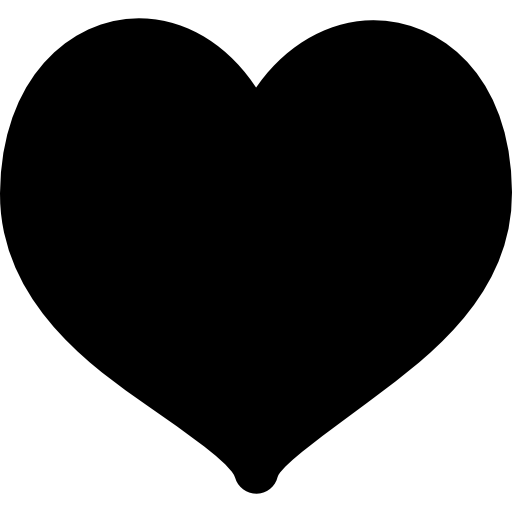Black heart shaped - free icon