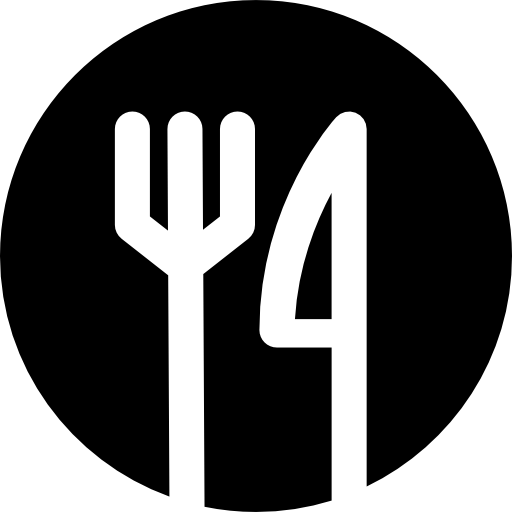 Круглая кнопка ресторана бесплатно иконка