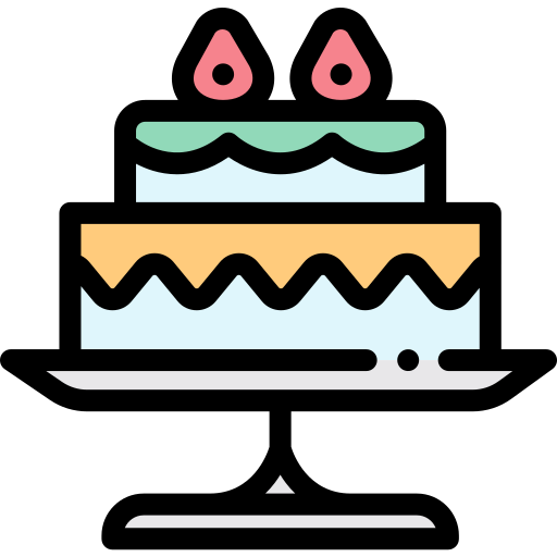 Cake Detailed Rounded Lineal color icon