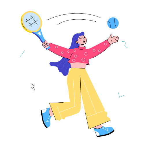 Tennis ball and racket free icon