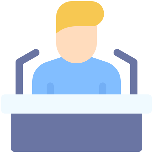 conferencia de prensa icono gratis