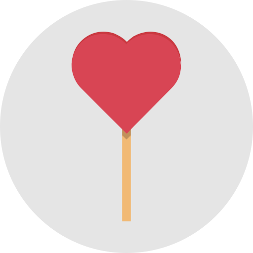 piruleta de corazon icono gratis