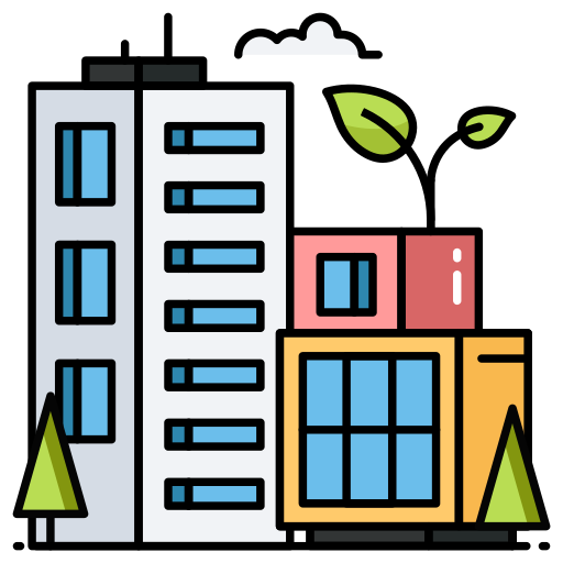 ciudad ecológica icono gratis