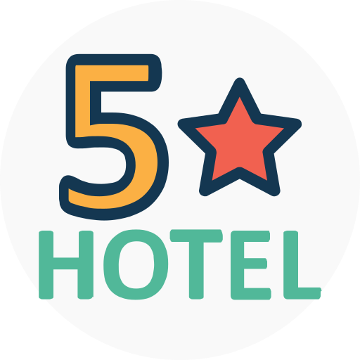 hotel 5 estrellas icono gratis