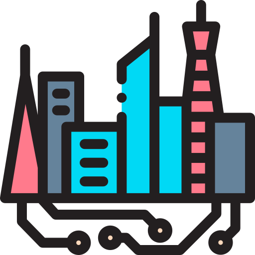 Ciudad inteligente icono gratis