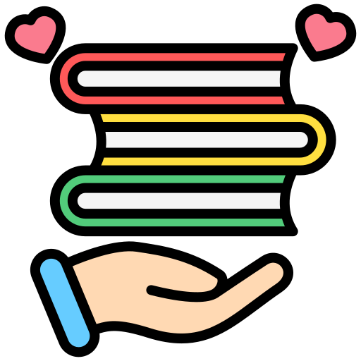 donación de libros icono gratis