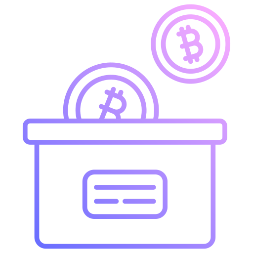 caja de bitcoins icono gratis