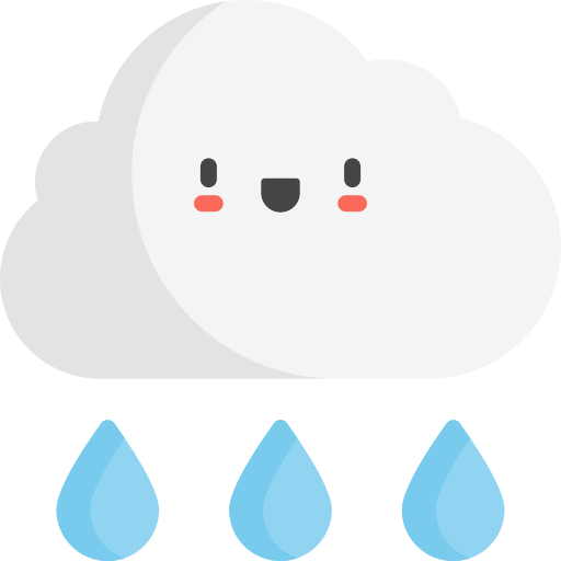 Rain Kawaii Flat icon