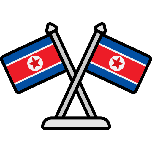 bandera de corea del norte icono gratis