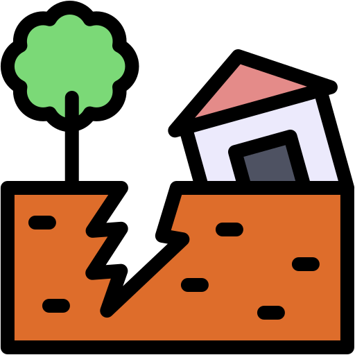 terremoto icono gratis