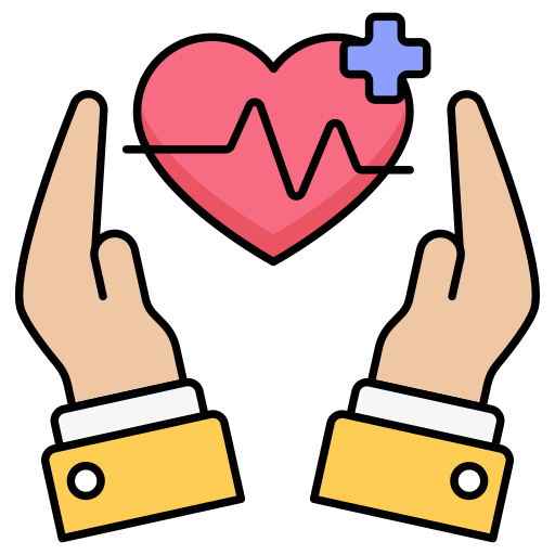 seguro cardíaco icono gratis