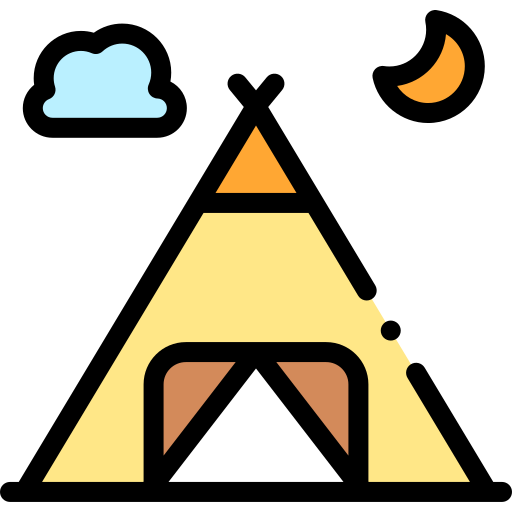 Tent Detailed Rounded Lineal color icon