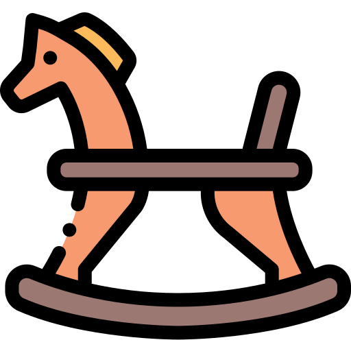 Rocking horse Detailed Rounded Lineal color icon