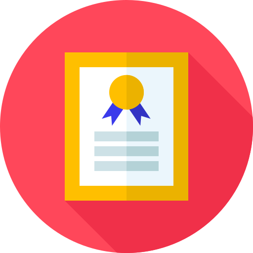 Diploma Flat Circular Flat icon