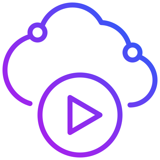 vídeo en la nube icono gratis