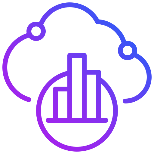 análisis de datos en la nube icono gratis