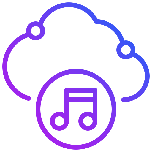 música en la nube icono gratis