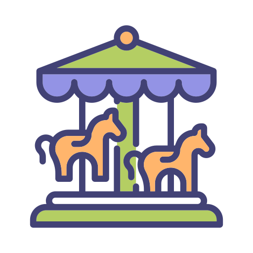 carrusel de caballos icono gratis