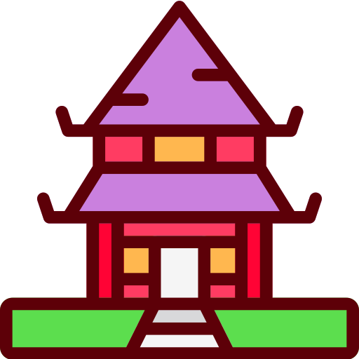 Chinese house Berkahicon Lineal Color icon