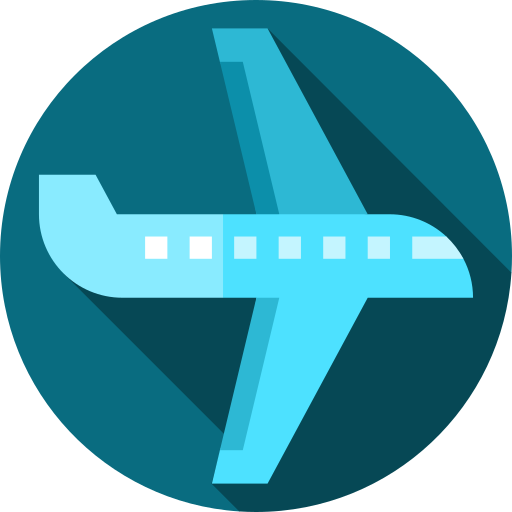 Airplane Flat Circular Flat icon