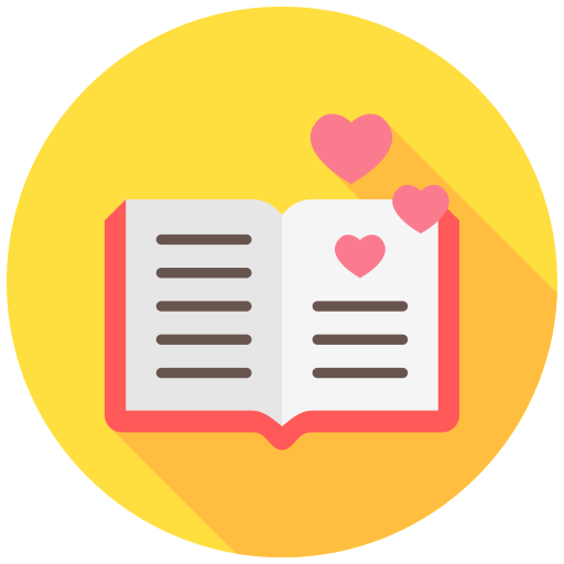 libro romantico icono gratis