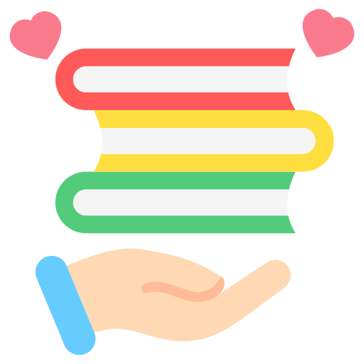 donación de libros icono gratis