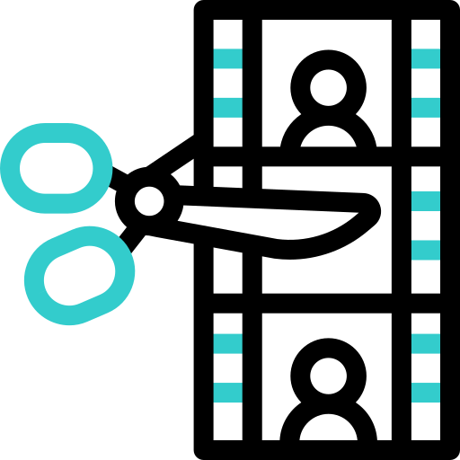 edición de película icono gratis