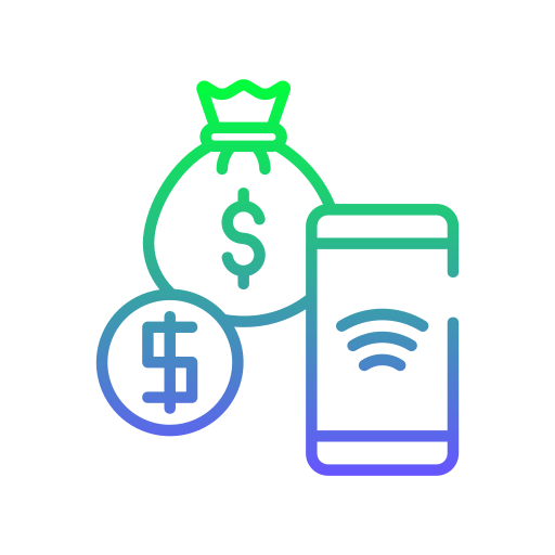 dinero electrónico icono gratis