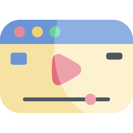 Video player Kawaii Flat icon